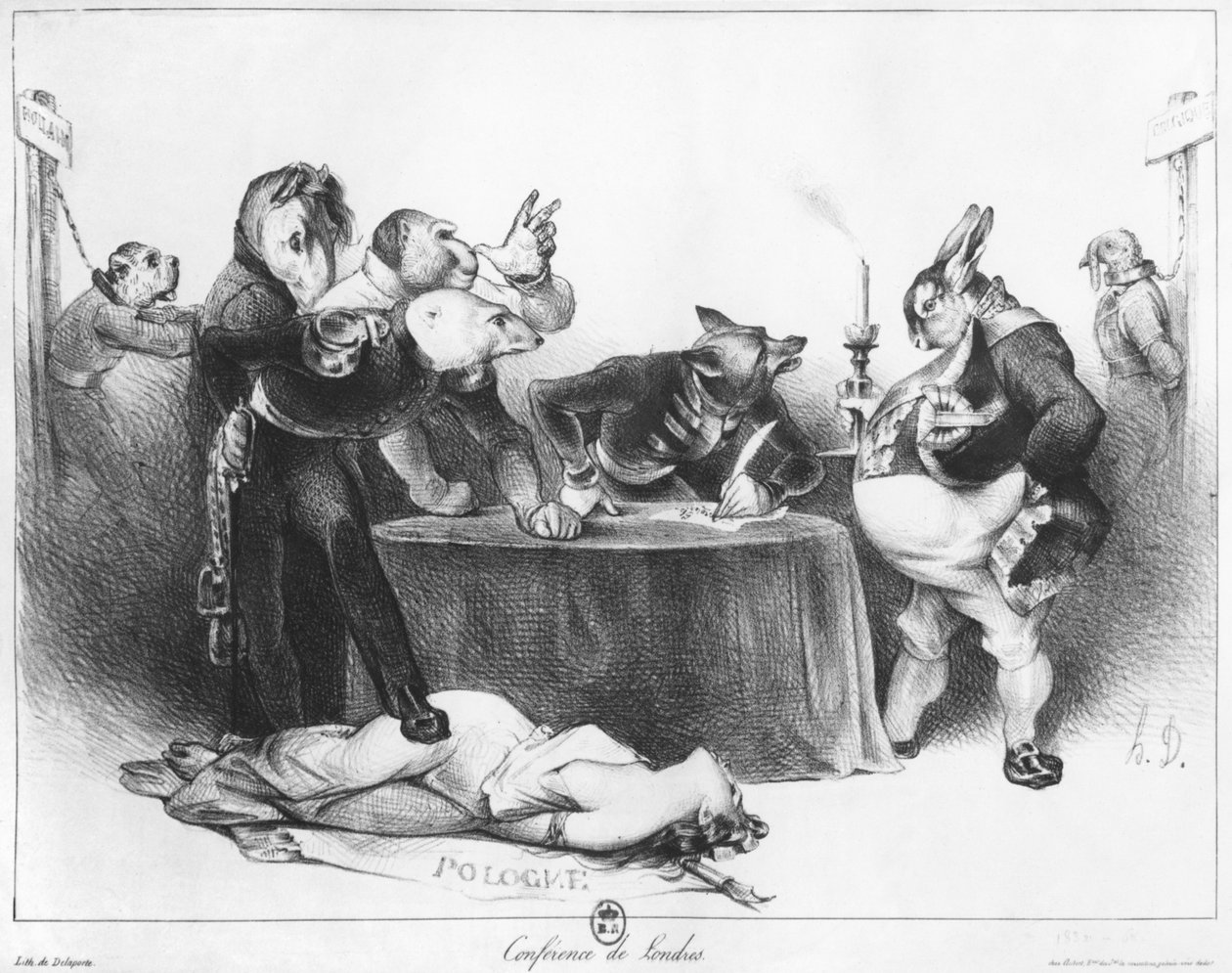 London-konferansen, 1832 av Honoré Daumier