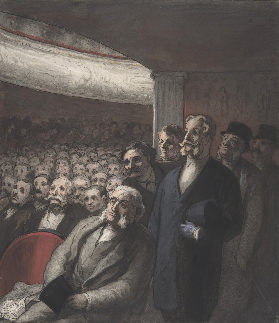 Et teaterpublikum, 1800-tallet. av Honoré Daumier