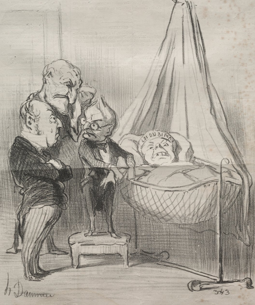 Aktualiteter: Hun er bestemt veldig syk!... av Honoré Daumier