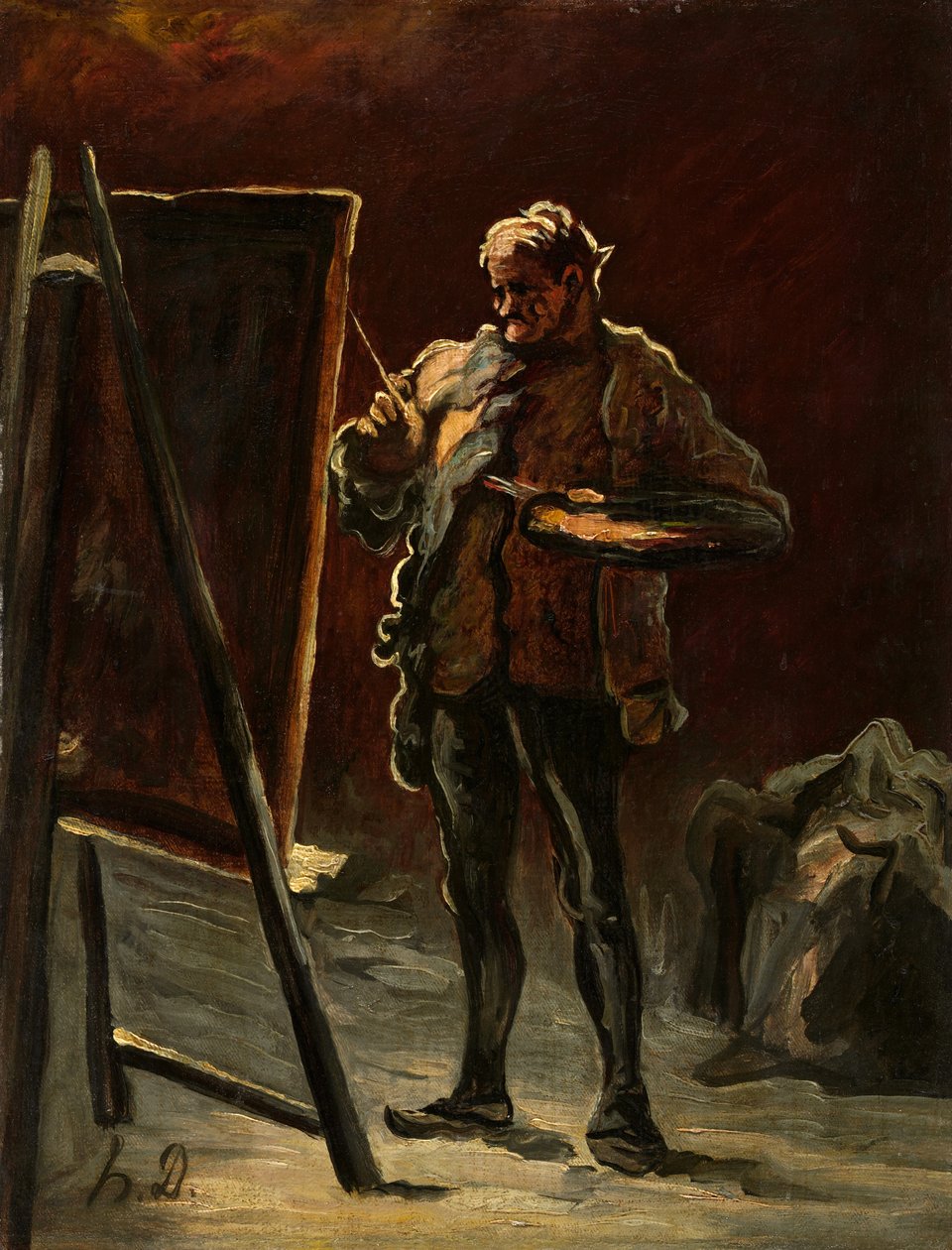 En kunstner, ca. 1870-75 av Honoré Daumier