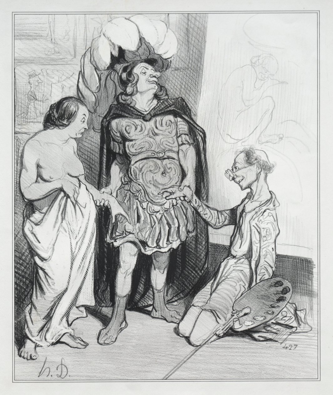 Apelles og Campaste av Honoré Daumier