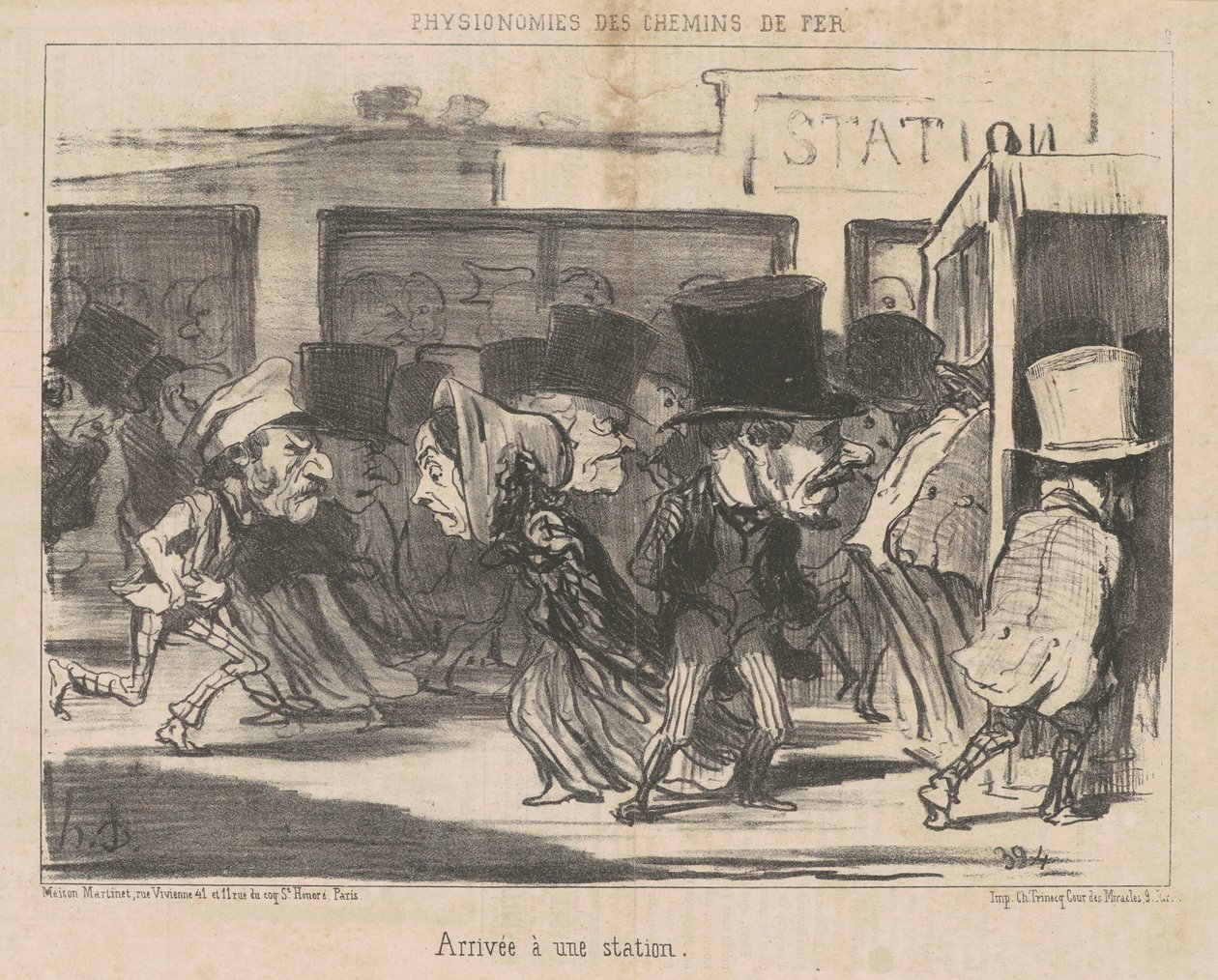 Ankomst til en stasjon av Honoré Daumier