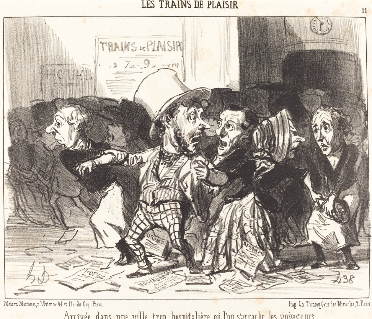 Ankomst til en by som er for gjestfri... av Honoré Daumier