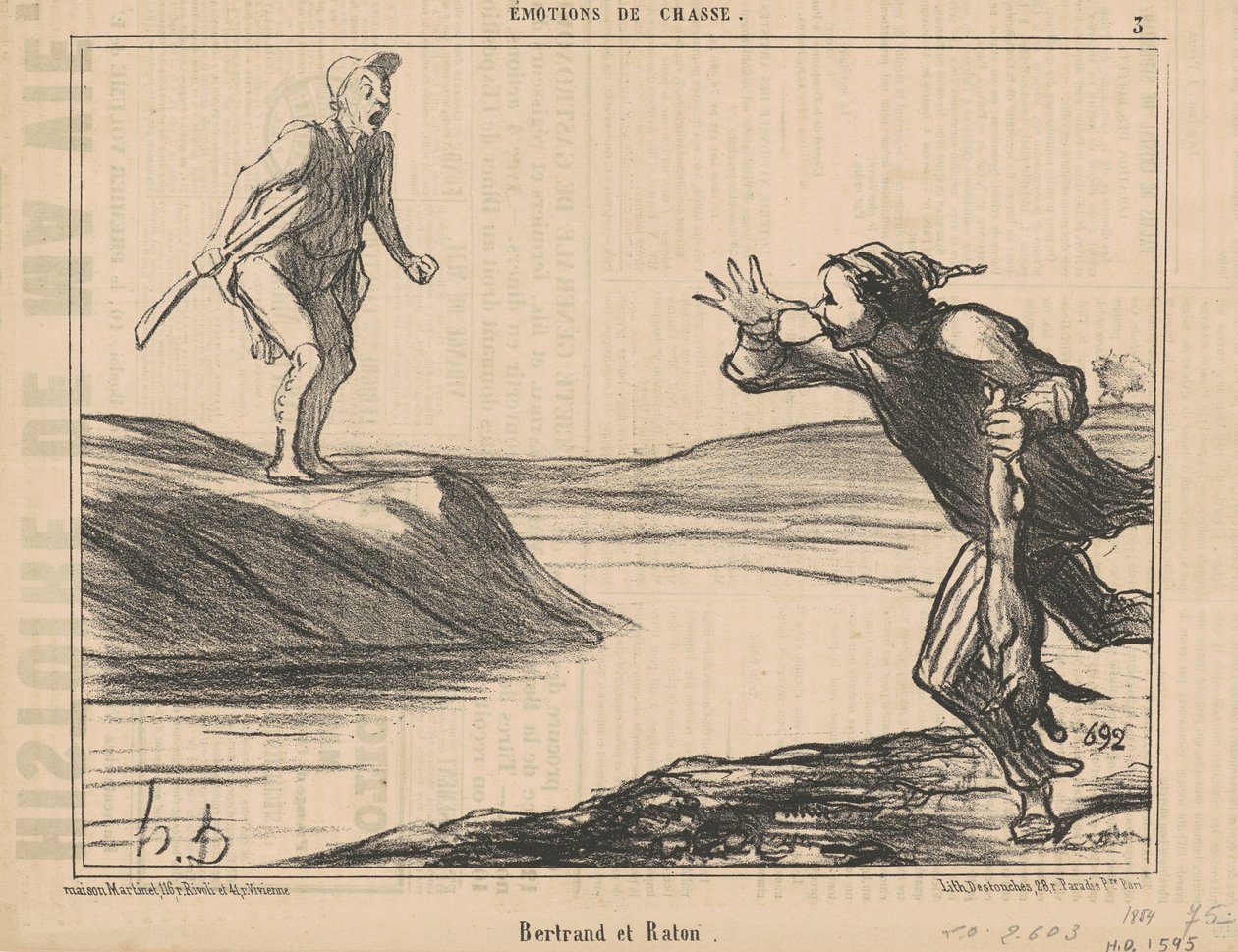 Bertrand og Raton av Honoré Daumier