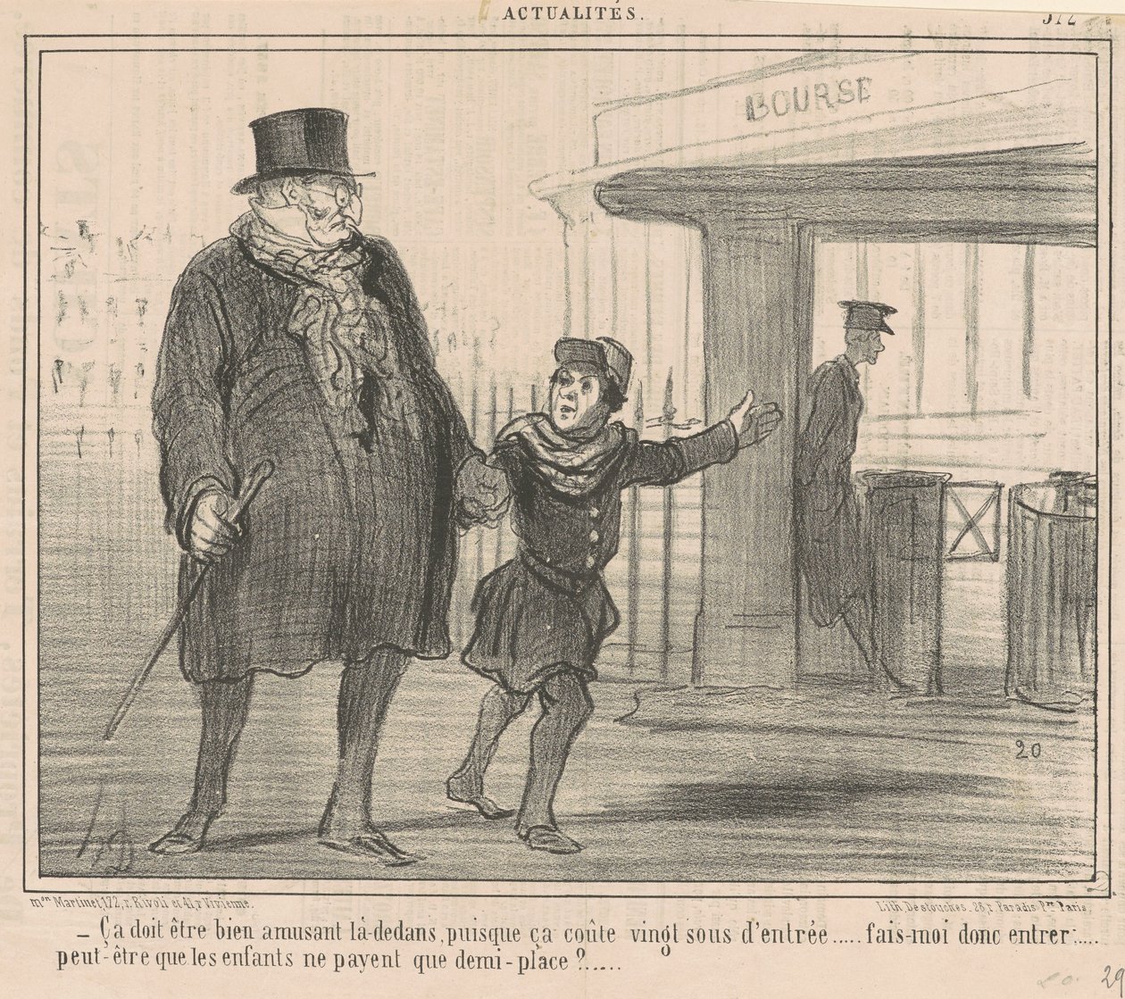 Det må være gøy der inne... av Honoré Daumier