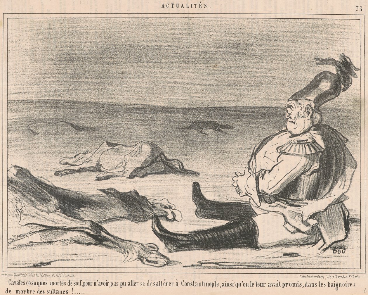 Kosakkryttere som døde av tørst... av Honoré Daumier