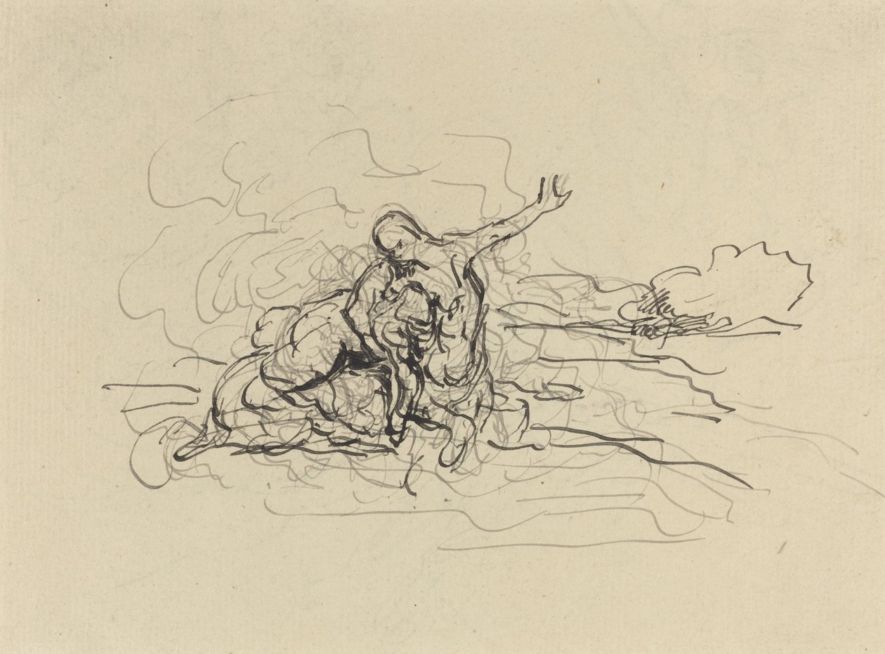 Kentaur bærer av en kvinne av Honoré Daumier