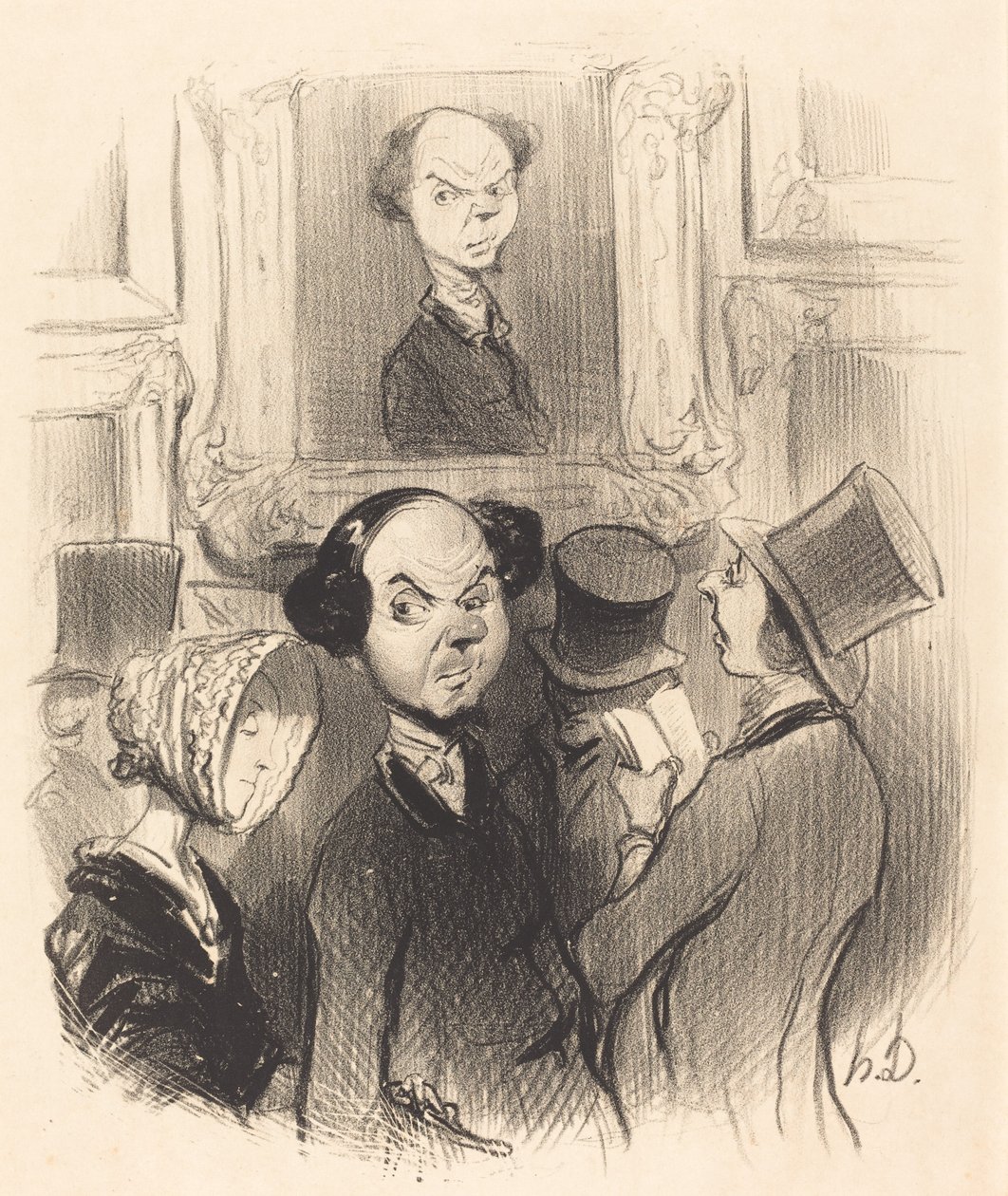 Sjarmert over å bli avslørt... av Honoré Daumier