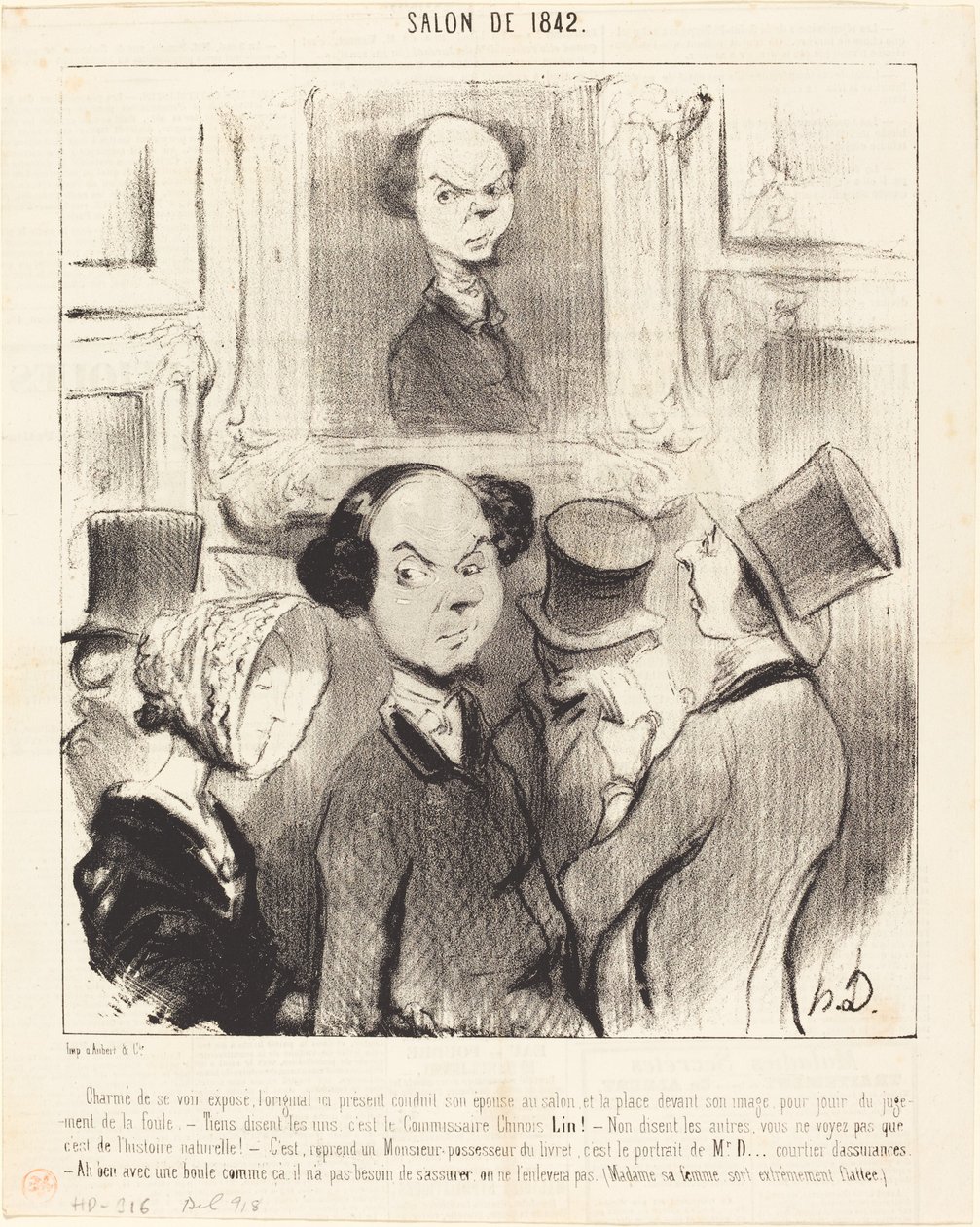 Sjarmert over å bli avslørt... av Honoré Daumier