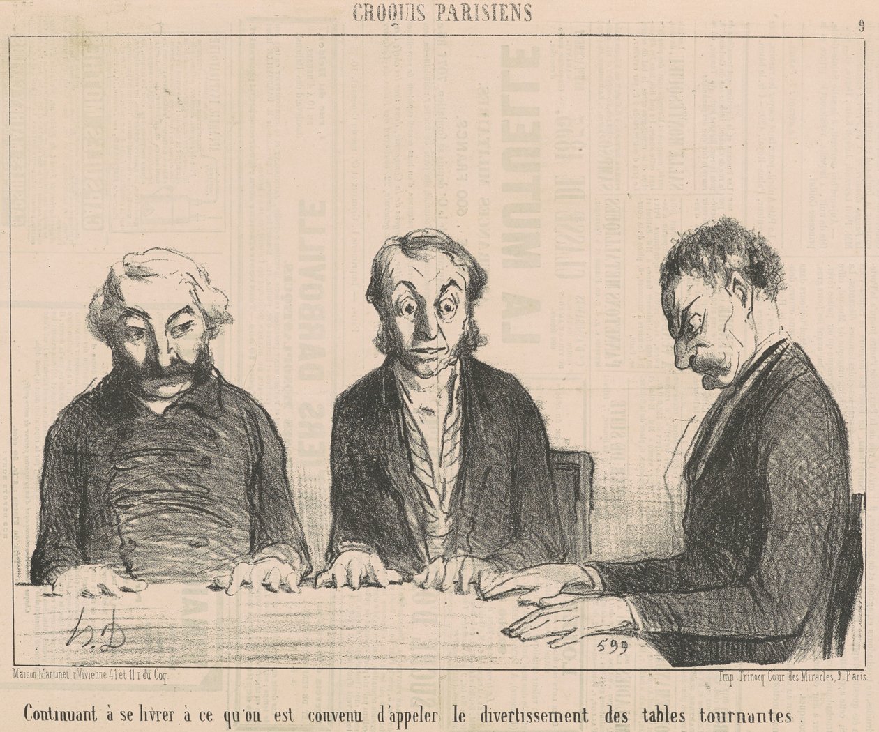Fortsetter... Platespillerunderholdning... av Honoré Daumier