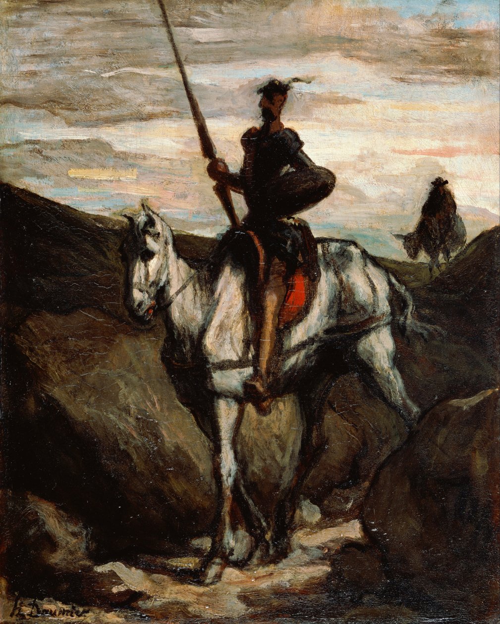 Don Quijote i fjellene av Honoré Daumier