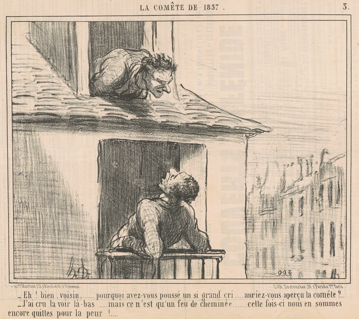 Hei! Vel, nabo... hvorfor presset du... av Honoré Daumier