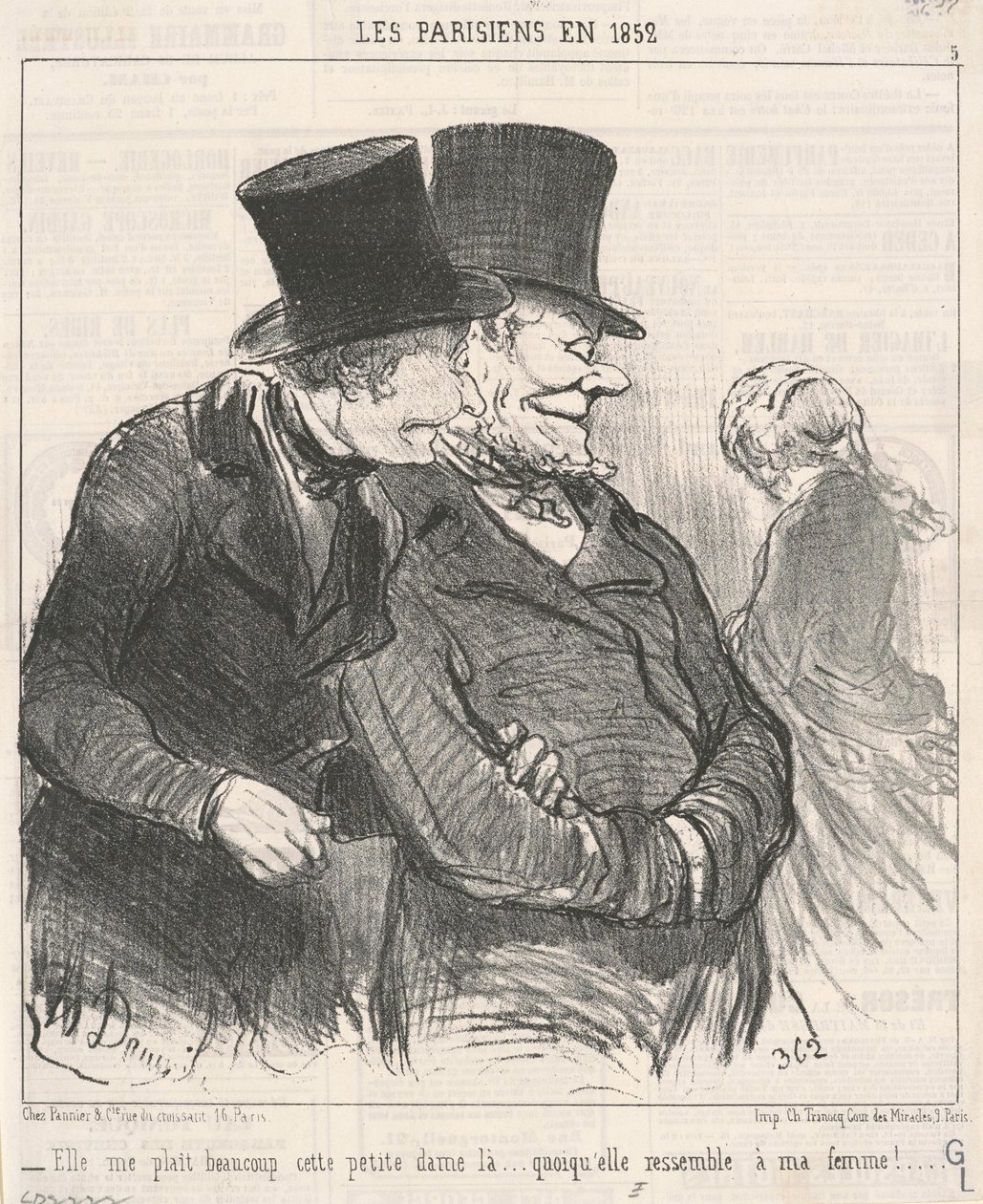 Hun liker meg veldig godt... av Honoré Daumier