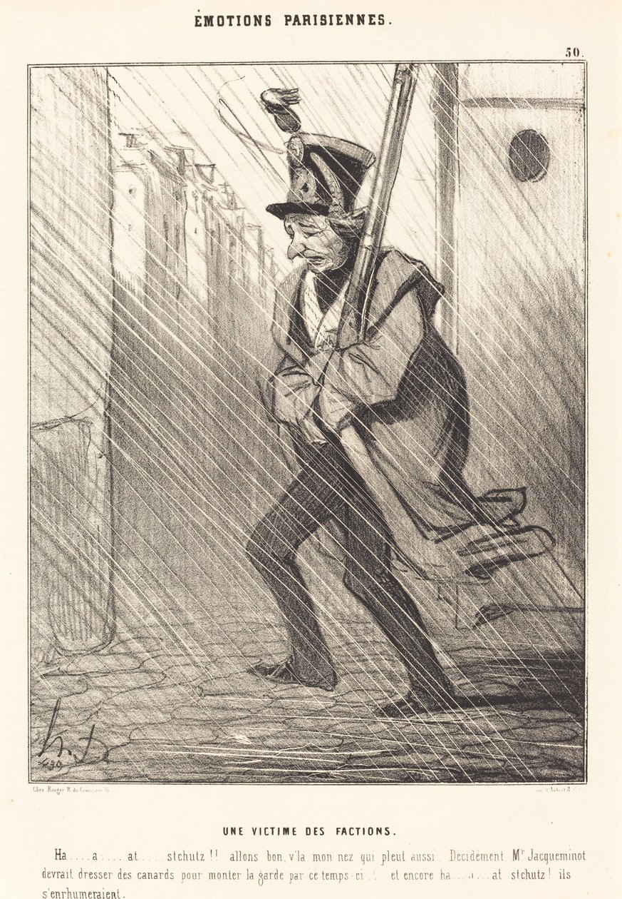 Parisiske følelser: Et offer for fraksjoner av Honoré Daumier