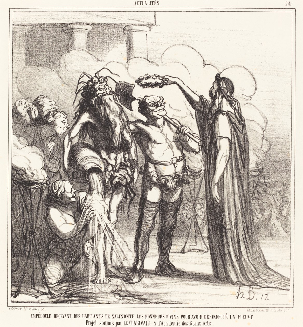Empedokles mottar... guddommelig utmerkelse... av Honoré Daumier