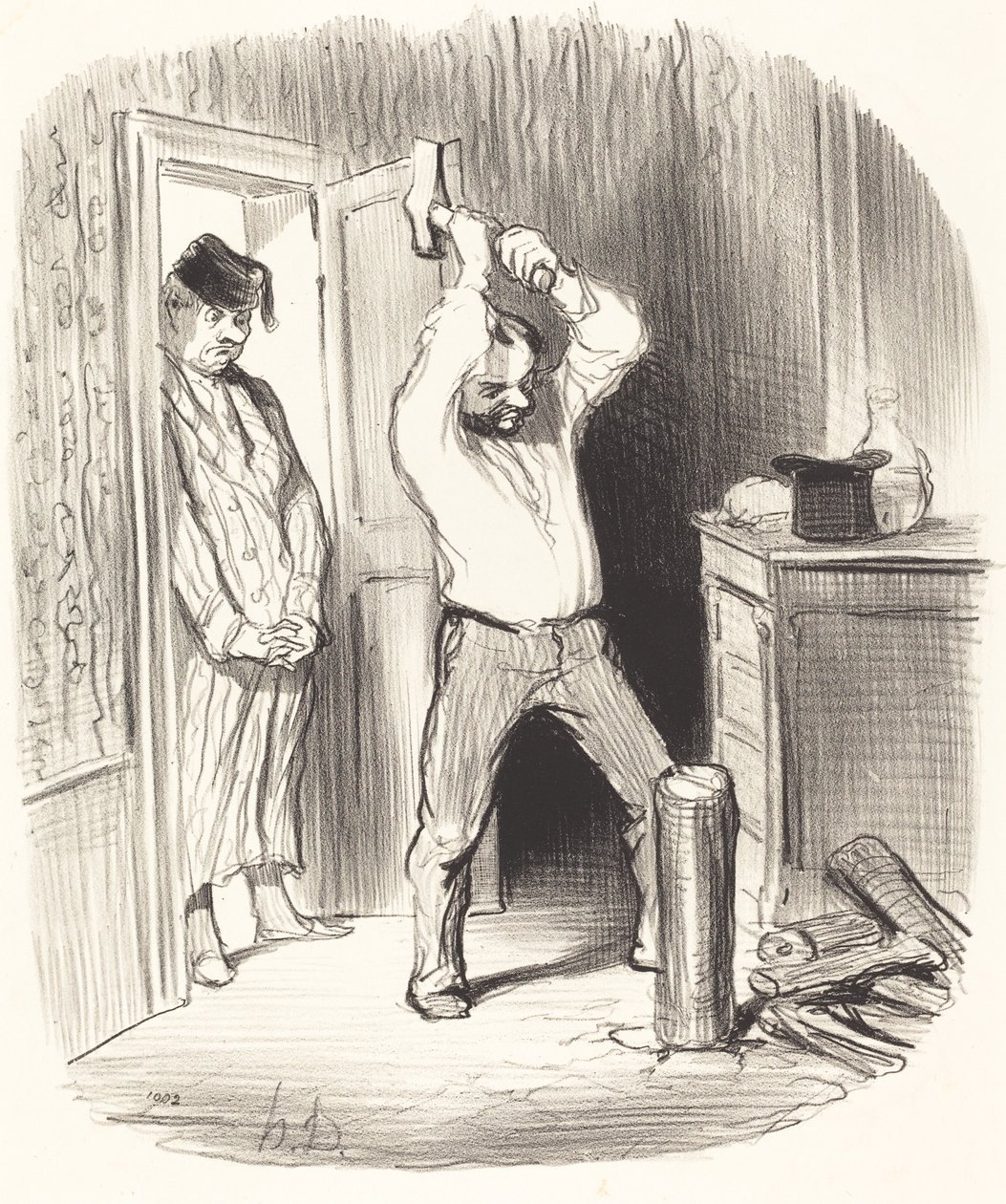 Er det gud tillatt å kløyve ved... av Honoré Daumier