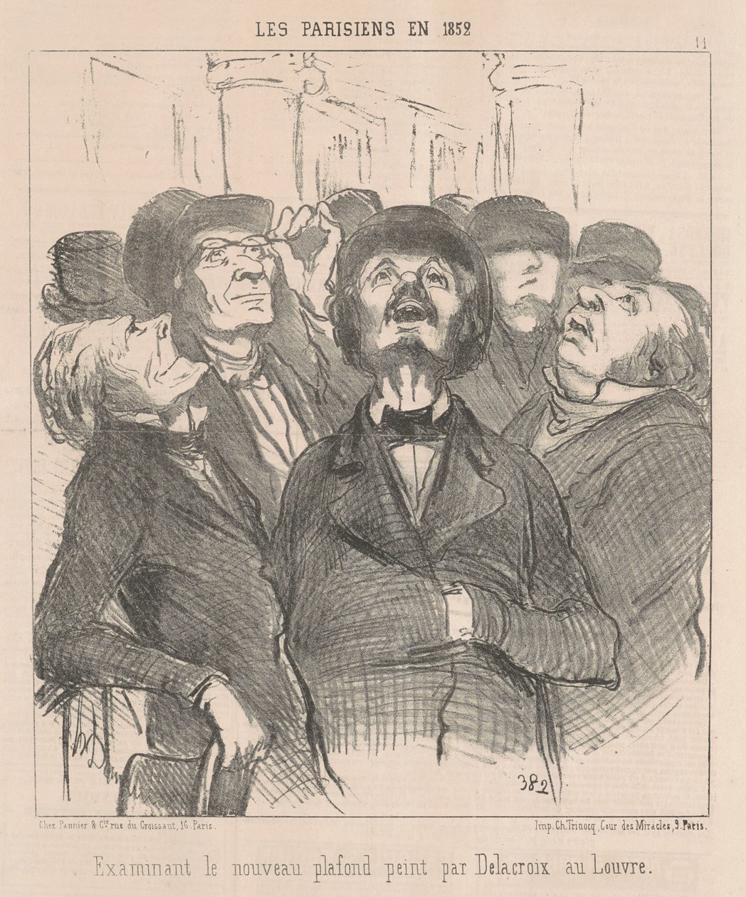 Undersøker det nye taket... av Honoré Daumier