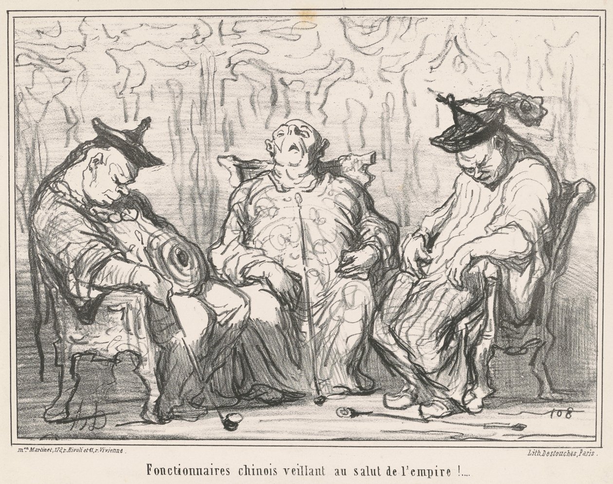 Tjenestemenn ... våker over imperiets frelse! ... av Honoré Daumier