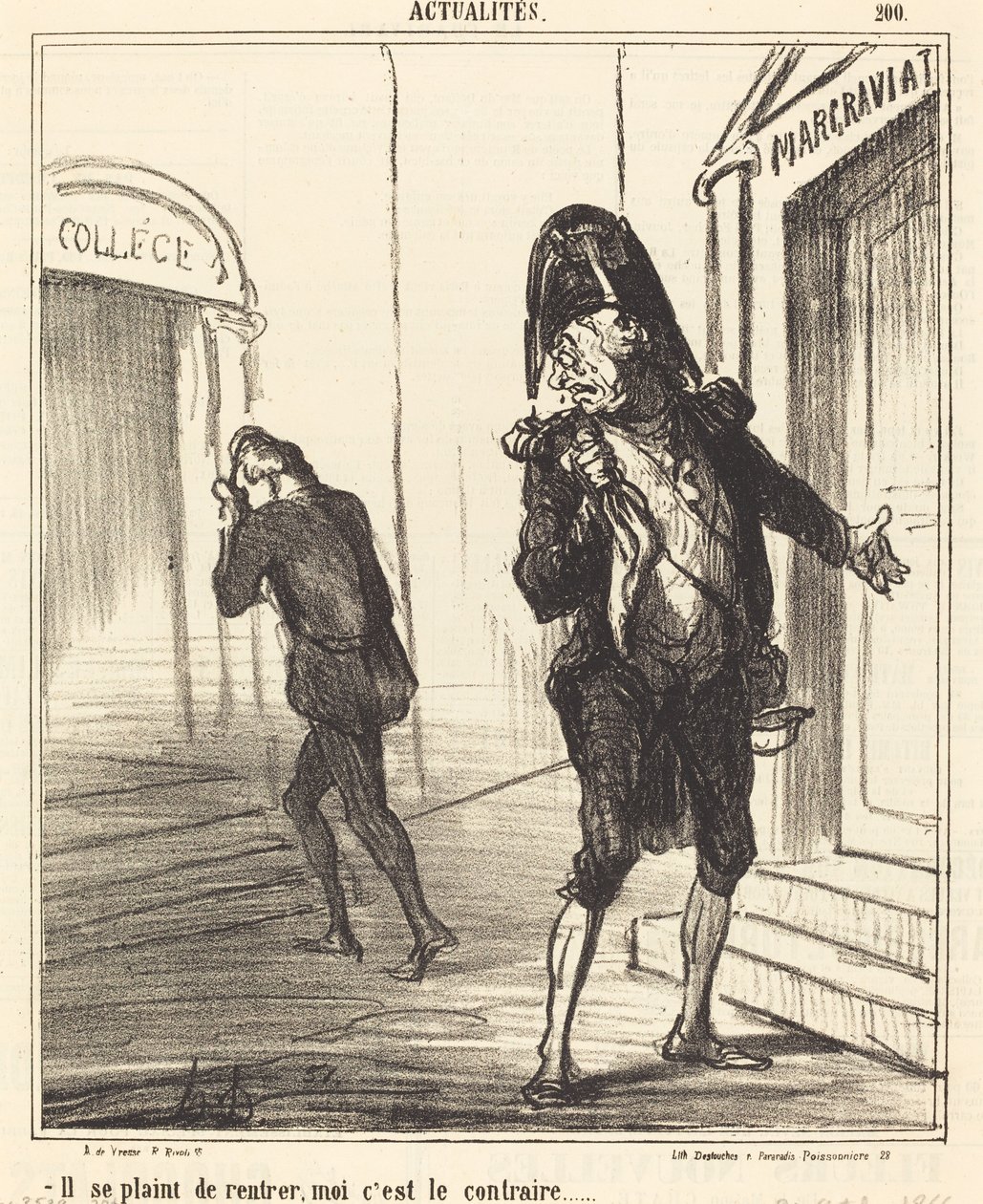 Han klager på å komme hjem... av Honoré Daumier