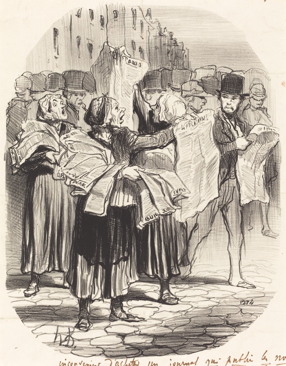 Ulempen med å kjøpe en avis... av Honoré Daumier