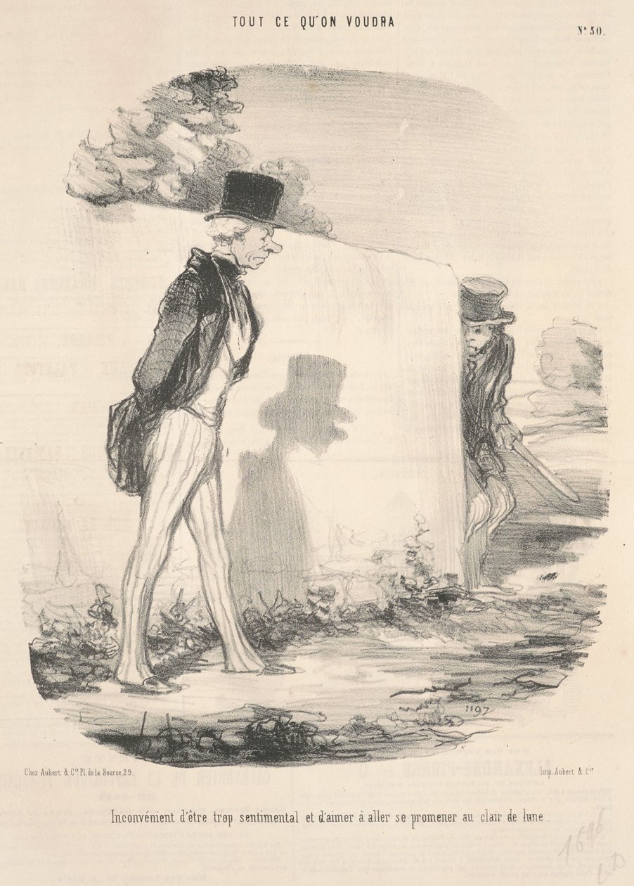 Ulempen med å være for sentimental... av Honoré Daumier