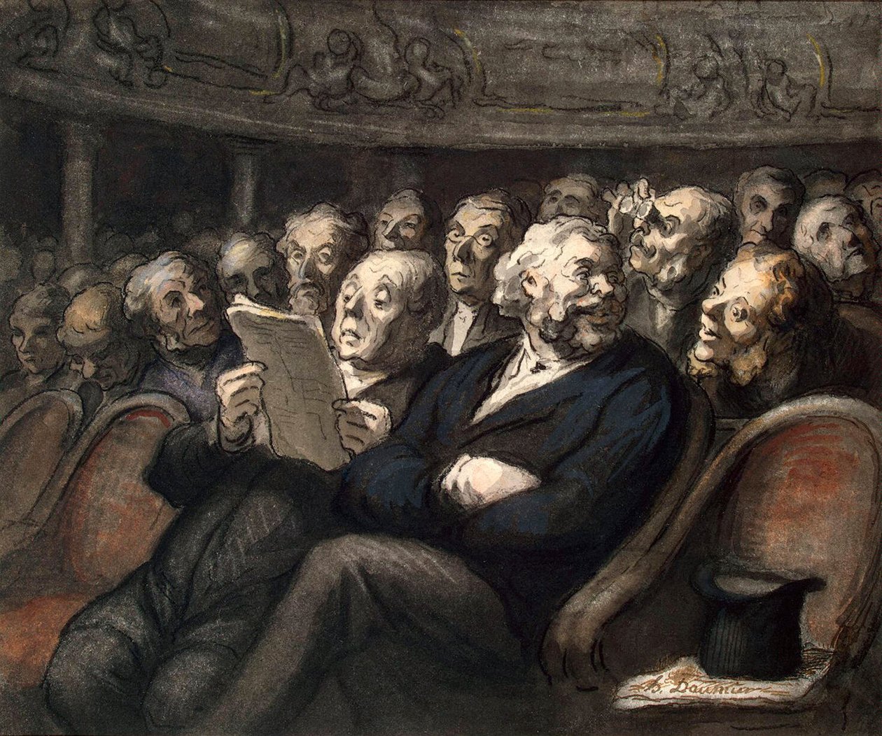 Pause ved Comédie-Française, 1858. av Honoré Daumier