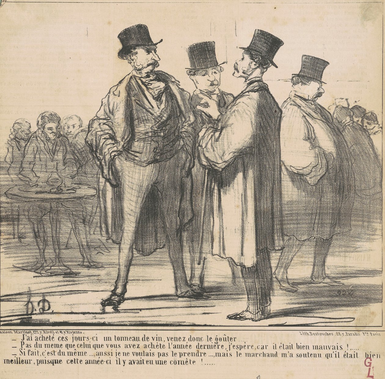 Jeg kjøpte ... et fat vin ... av Honoré Daumier