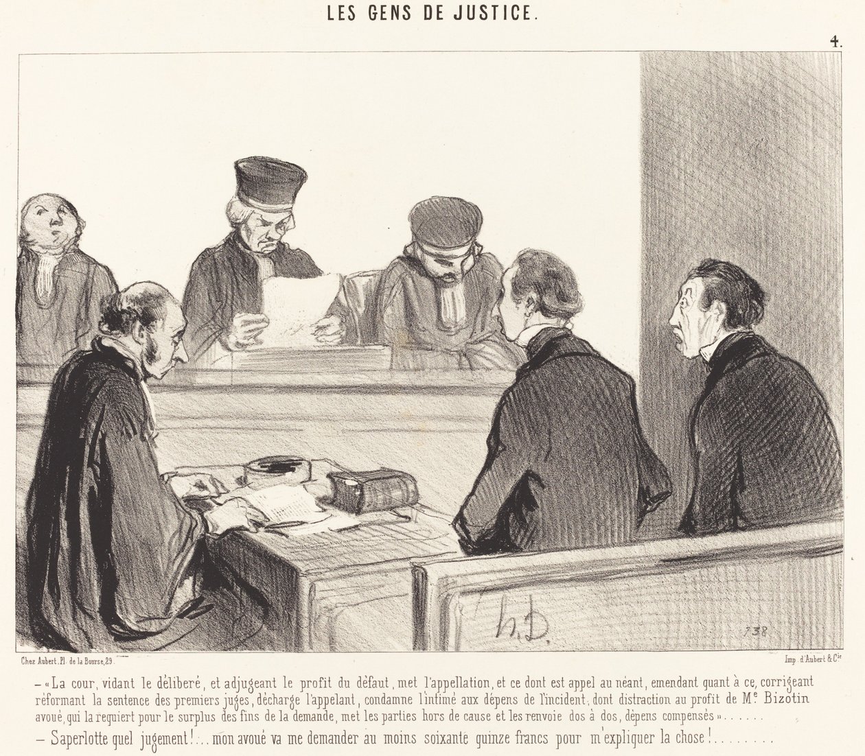 Retten tømmer forhandlingen... av Honoré Daumier