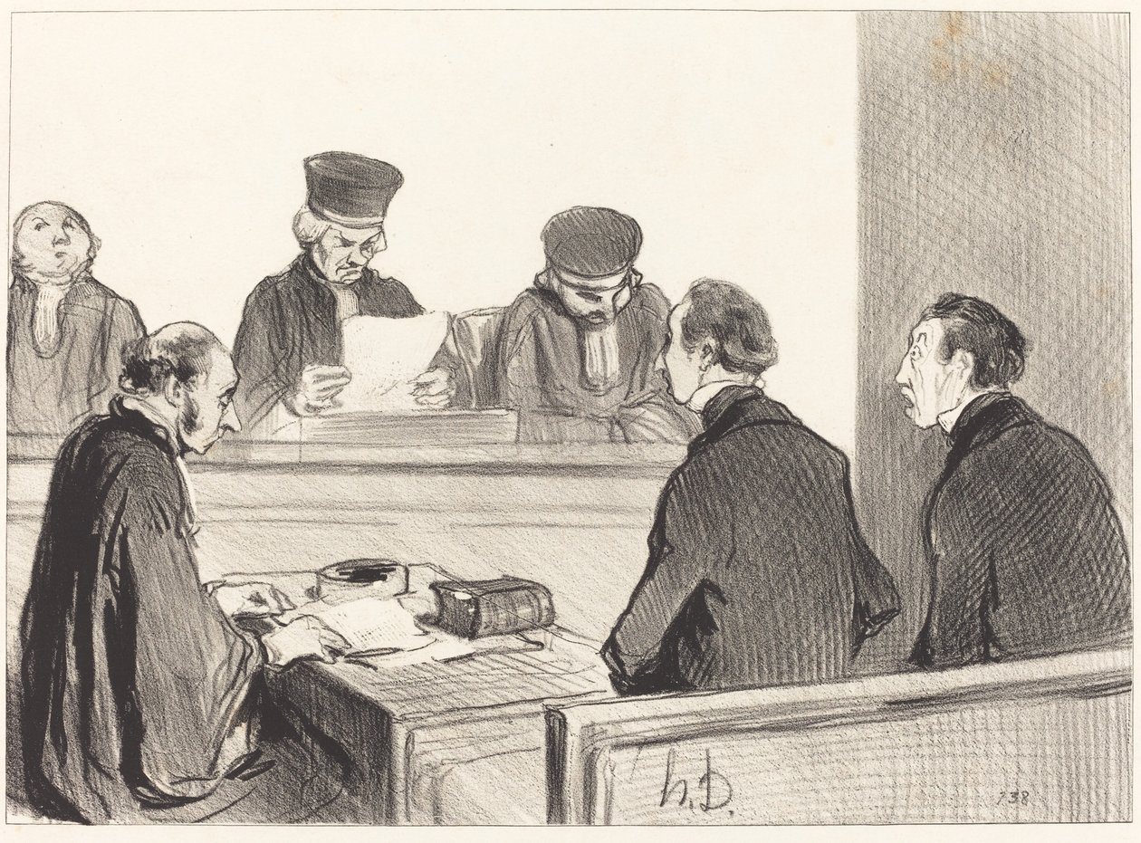 Retten tømmer forhandlingen... av Honoré Daumier