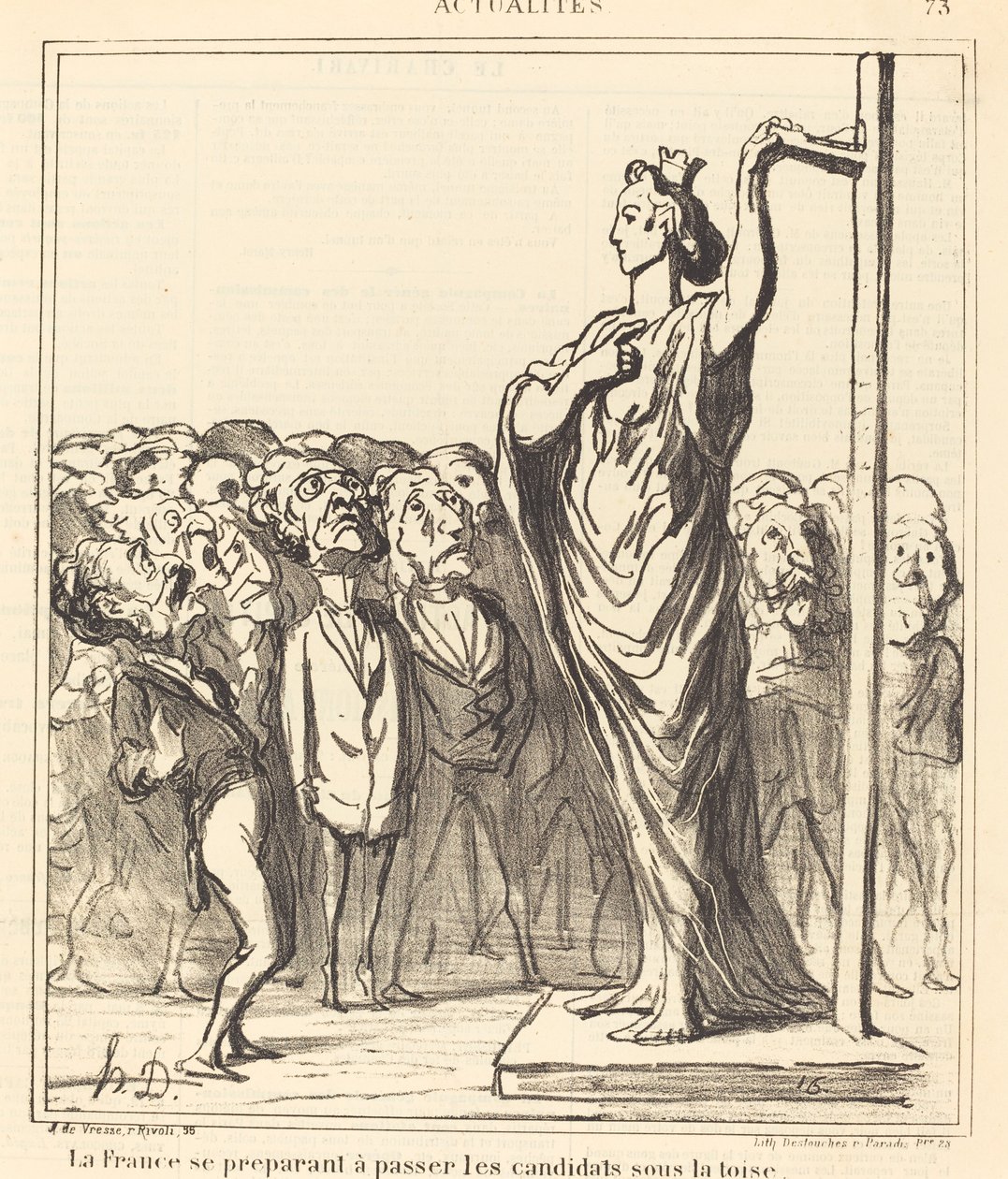 Frankrike forbereder seg på å passere... av Honoré Daumier