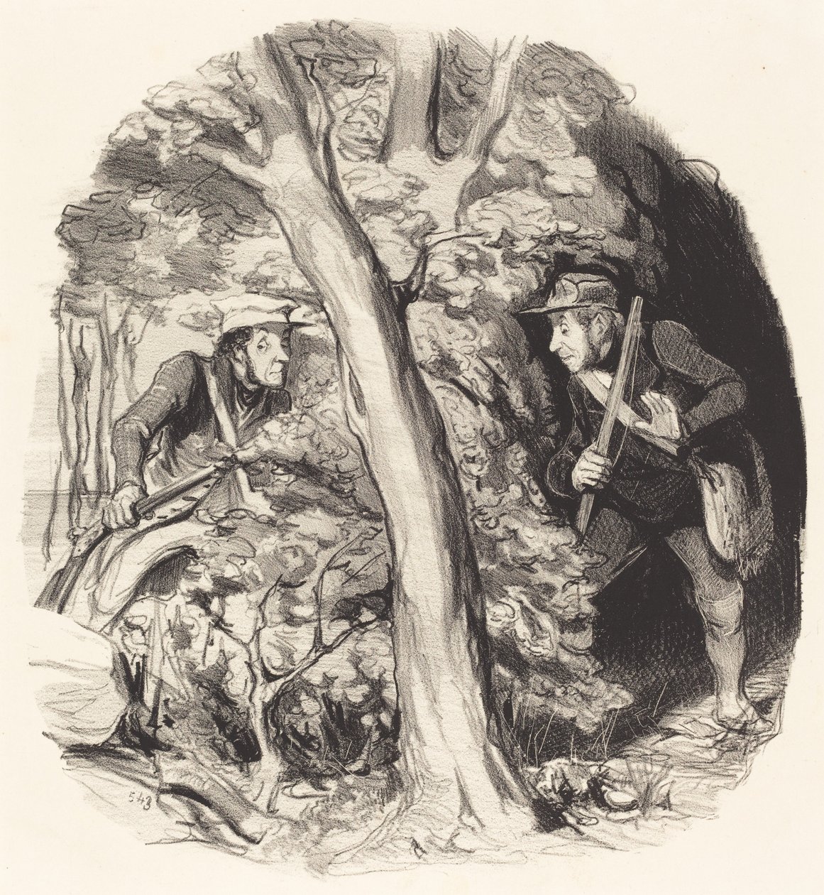 Møtet i skogen av Honoré Daumier