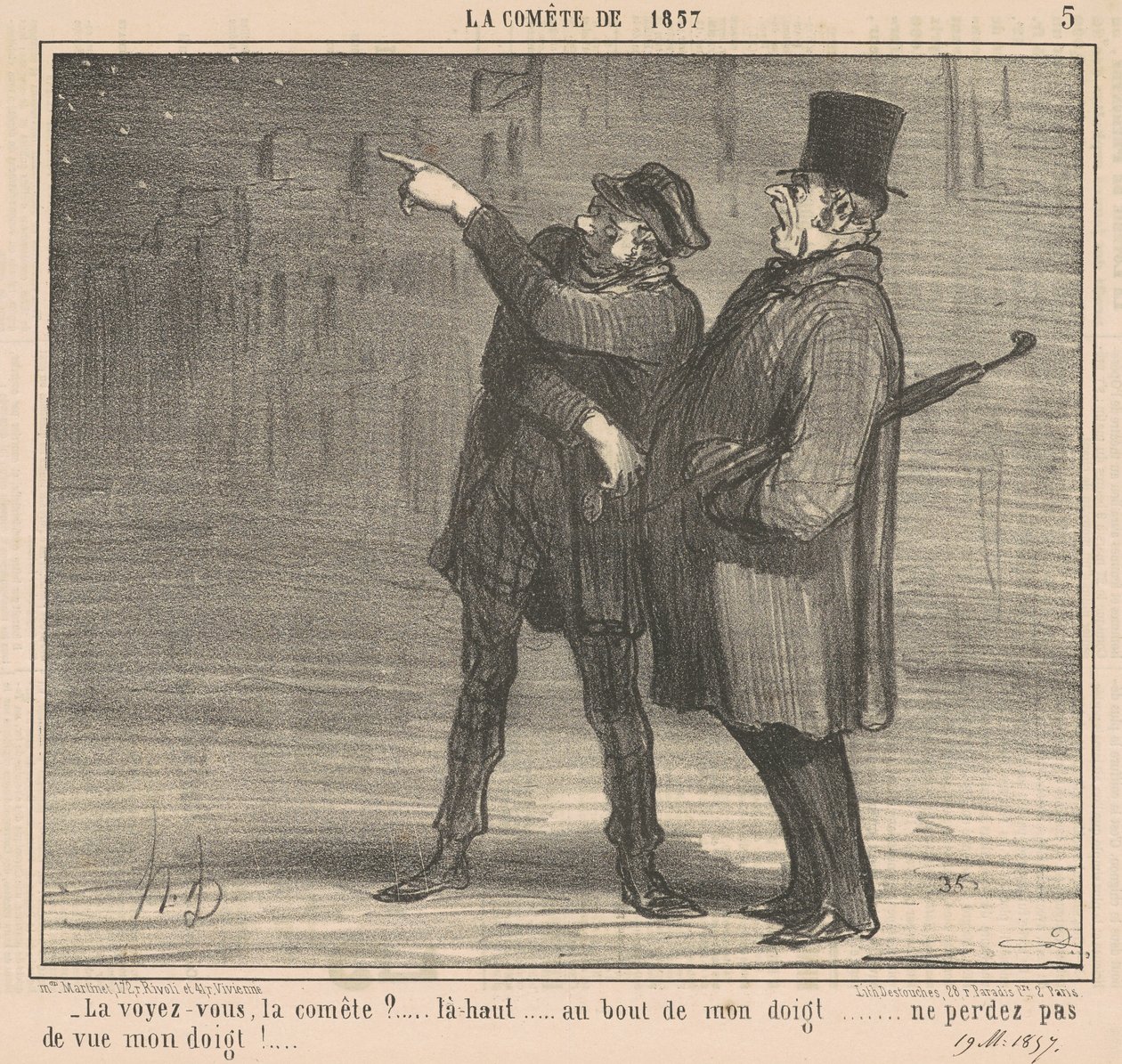 Ser du kometen? ... Der oppe ... av Honoré Daumier