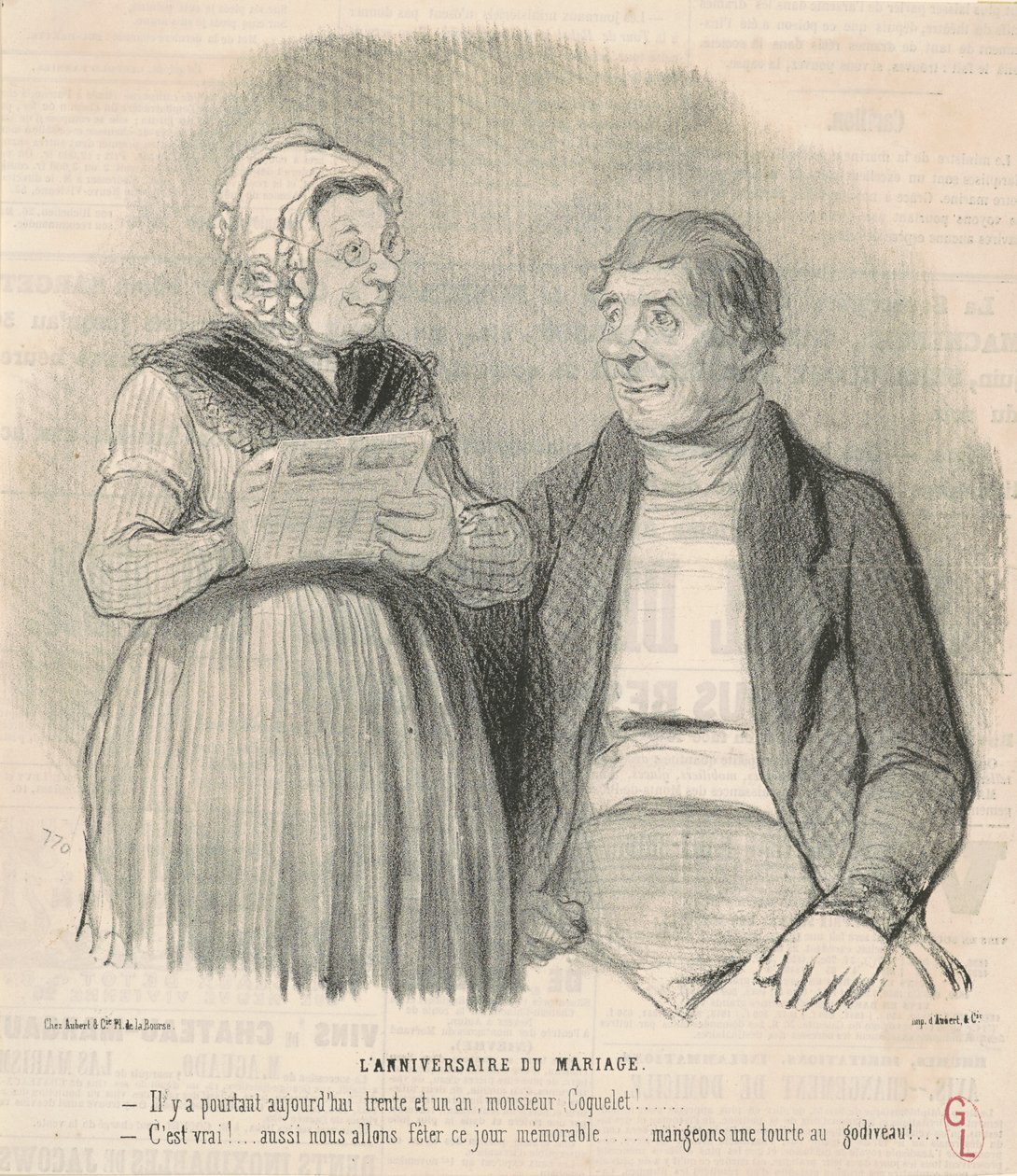bryllupsdag av Honoré Daumier