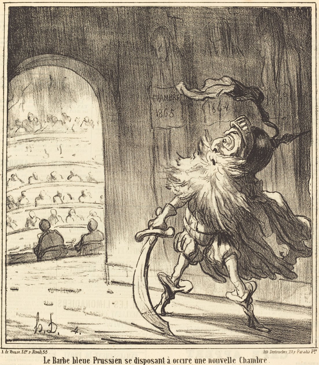 Det prøyssiske blåskjegg... av Honoré Daumier