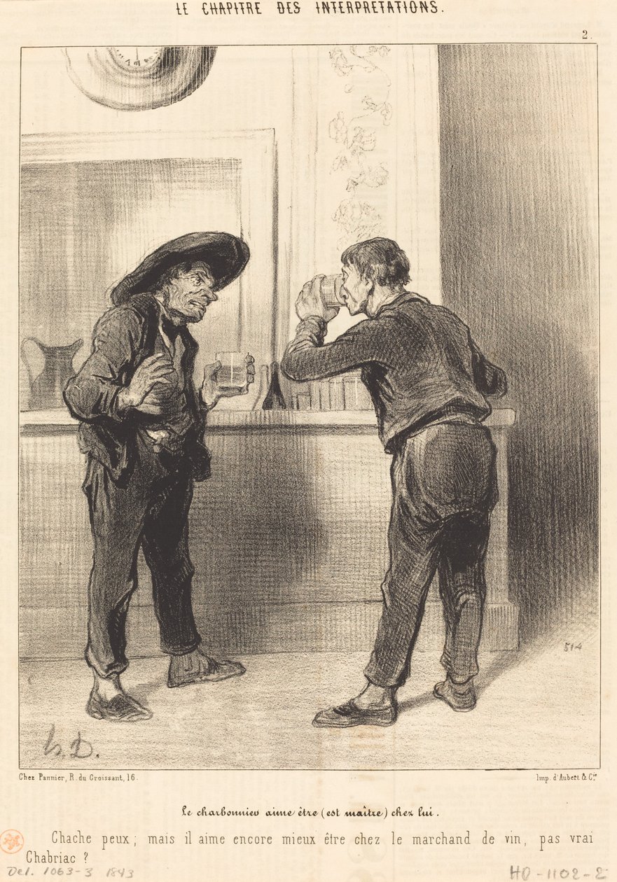 Charbonnieren liker å være (er mester)... av Honoré Daumier
