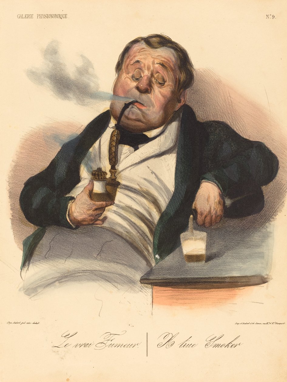 Den ekte røykeren av Honoré Daumier