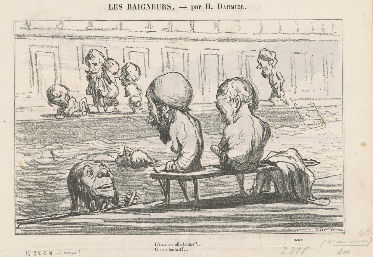 Er vannet bra? ... / Fullt vann av Honoré Daumier