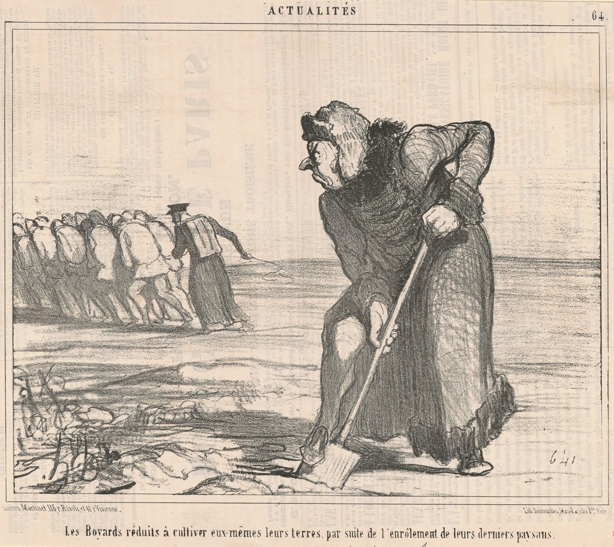Guttene reduserte til å dyrke... av Honoré Daumier