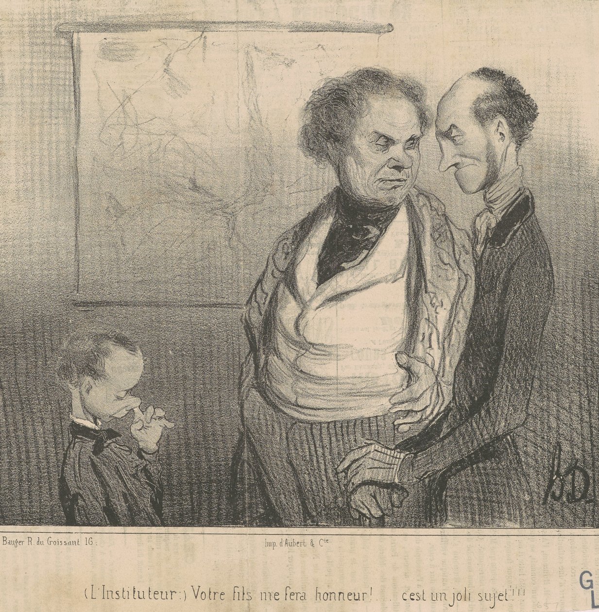 Læreren: din sønn vil gjøre meg til ære!... av Honoré Daumier