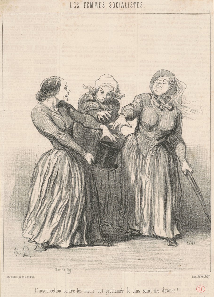 Opprøret mot ektemenn... av Honoré Daumier