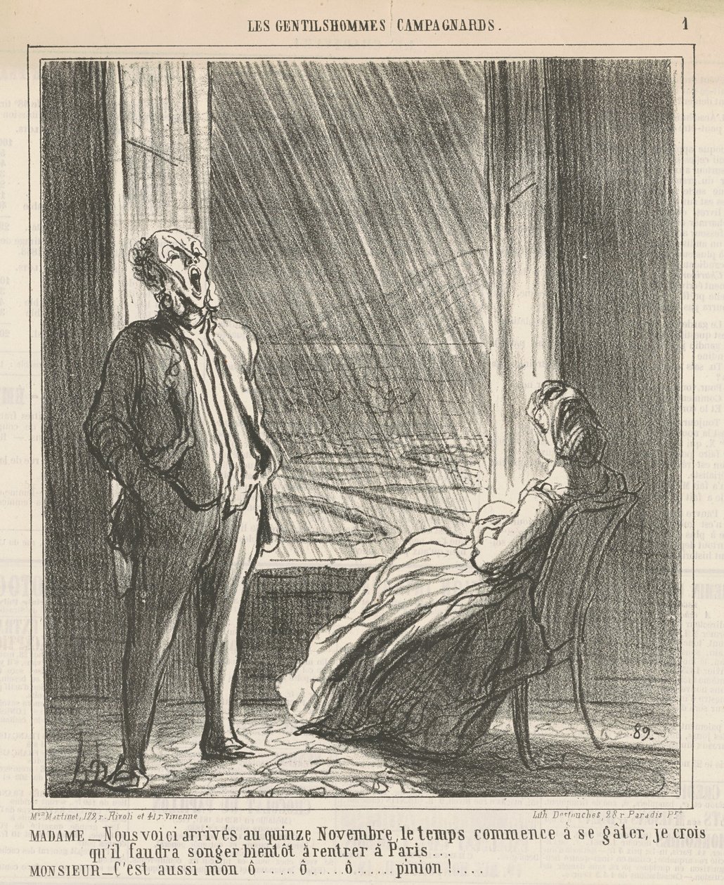 Madame ...Her er vi ... den femtende november av Honoré Daumier