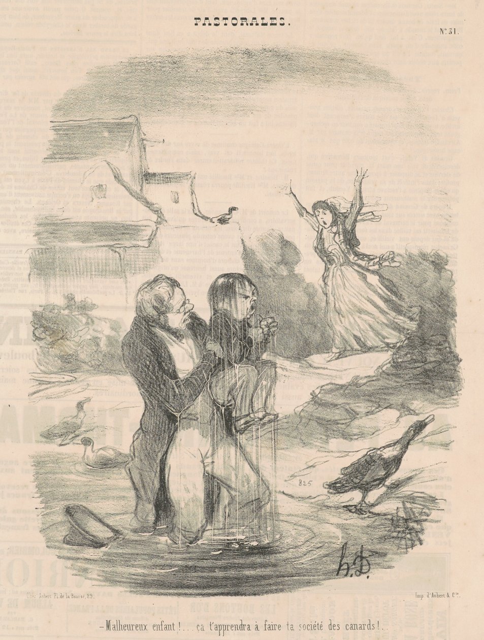 ulykkelig barn! ... Det vil lære deg å gjøre ... av Honoré Daumier