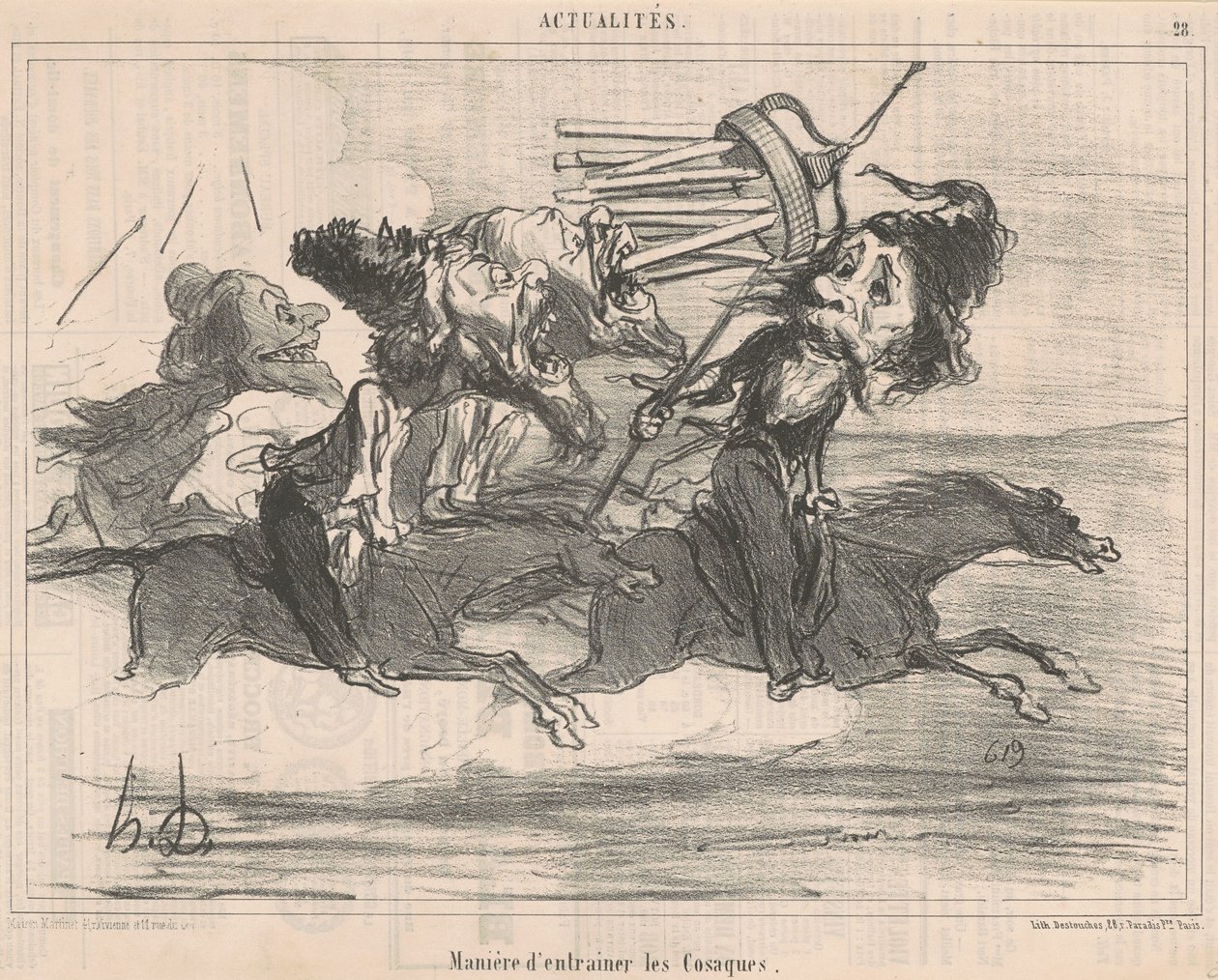 Hvordan trene kosakkene av Honoré Daumier