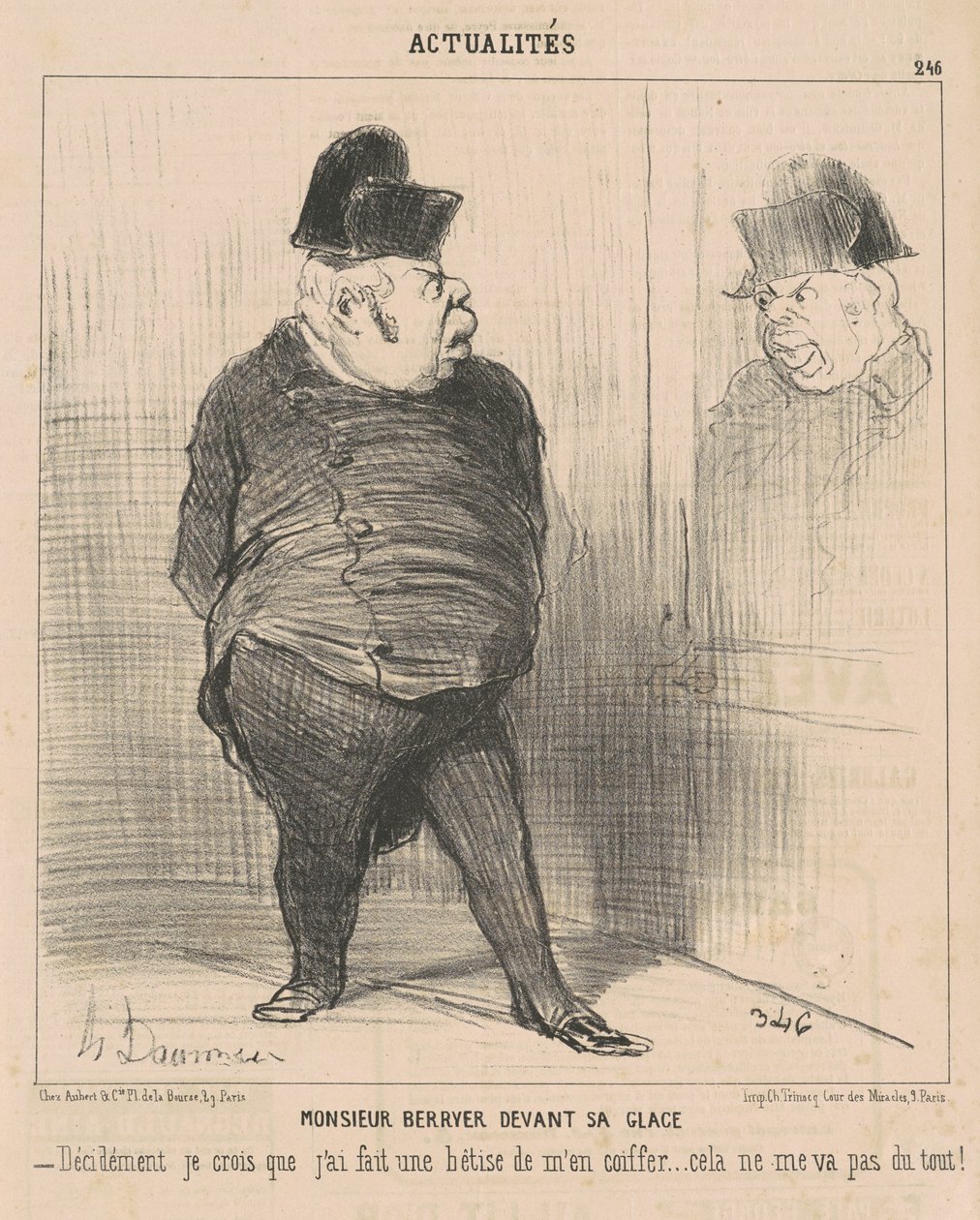 Mr. Berryer foran speilet sitt... av Honoré Daumier