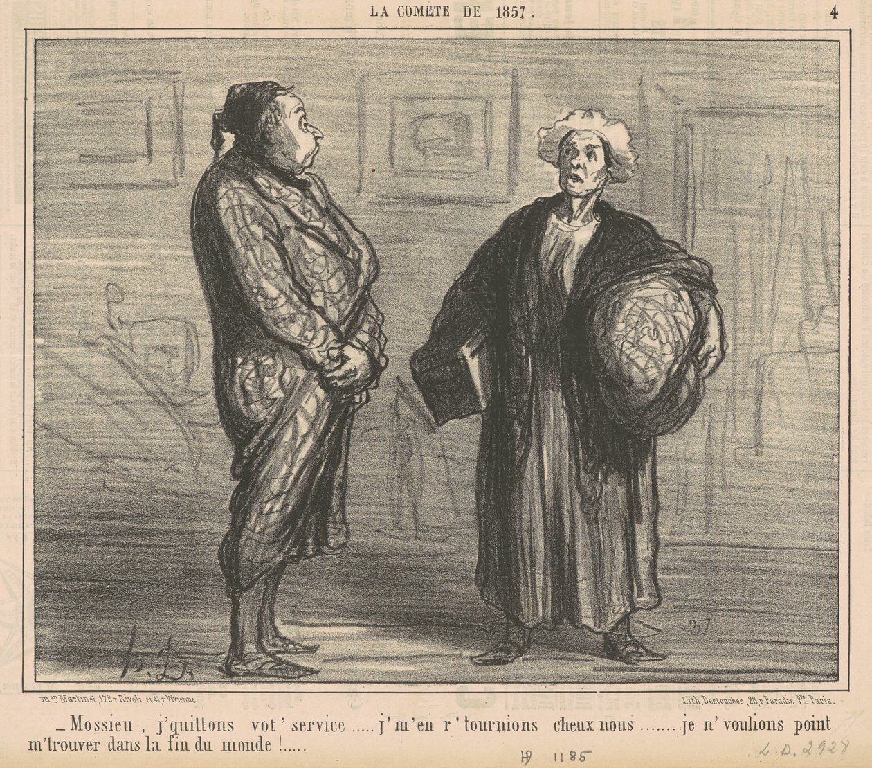 Mossieu, jeg forlater tjenesten din... av Honoré Daumier
