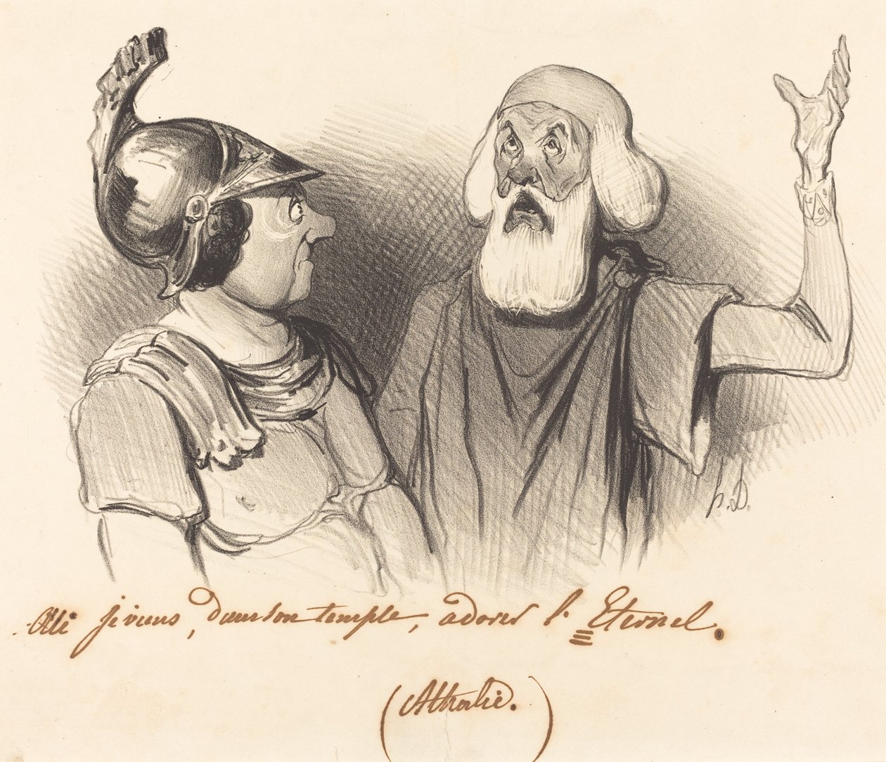 Ja, jeg kommer, i templet hans... av Honoré Daumier