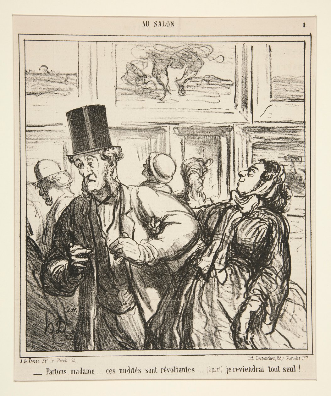 La oss gå, frue... disse nakenhetene er opprørende av Honoré Daumier
