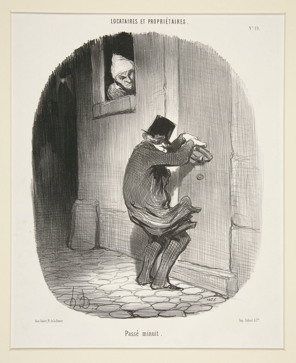 Passerer midnatt, fra leietakere og eiere av Honoré Daumier