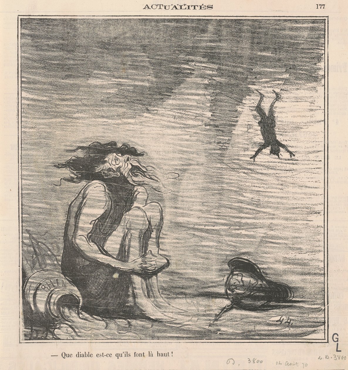Hva i helvete gjør de der oppe! av Honoré Daumier