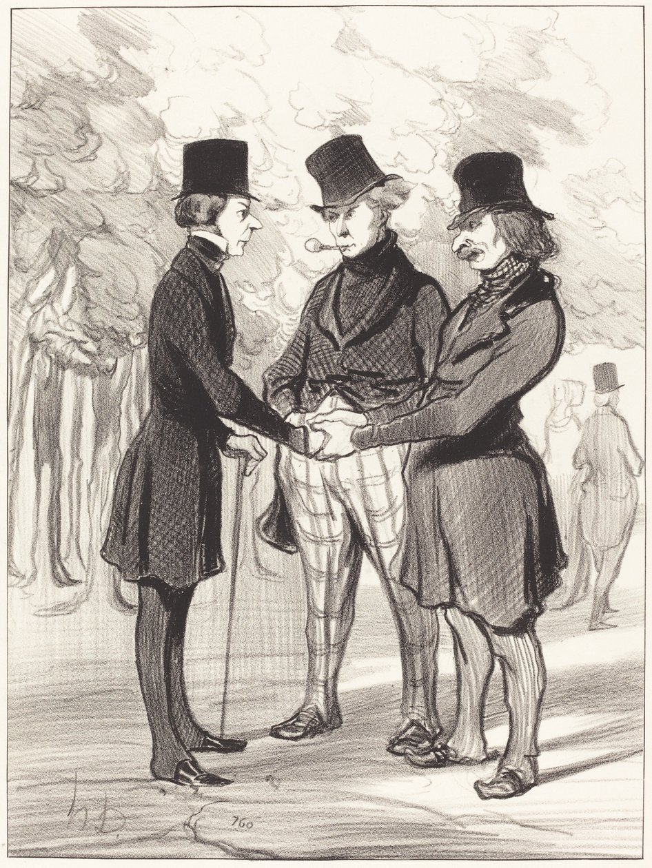For et hyggelig møte!... Det er... av Honoré Daumier
